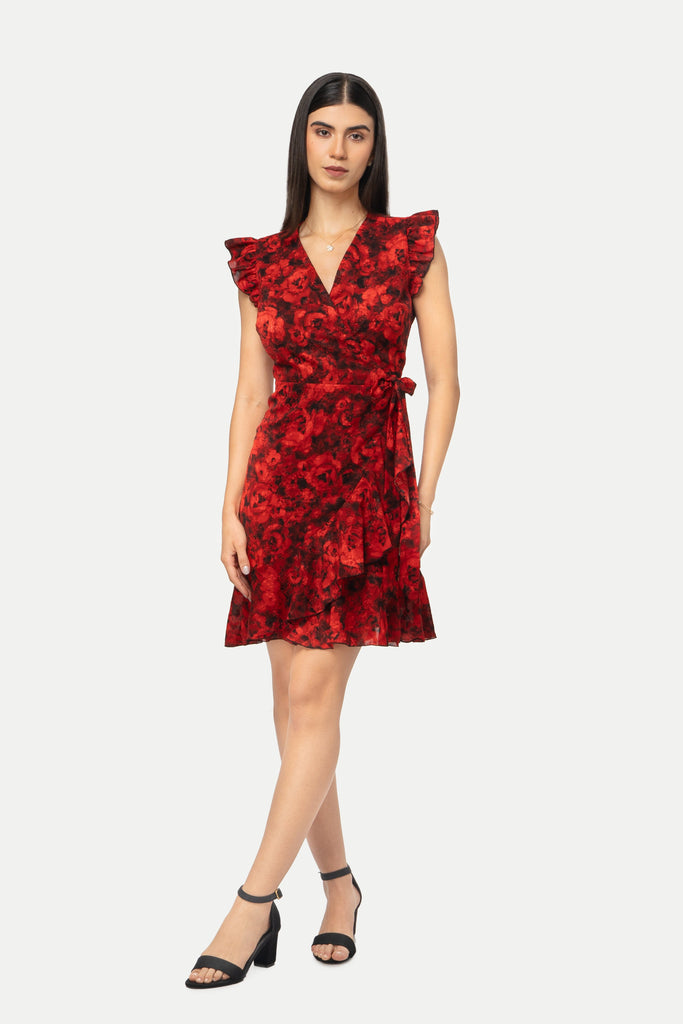 Midi Vestido Envolvente Terry VESTIDOS MOIXX Rojo S 