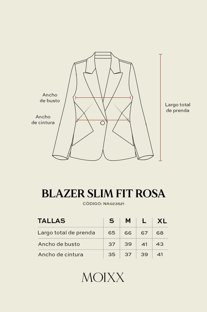 Blazer Slim Fit Rosa BLAZERS MOIXX 