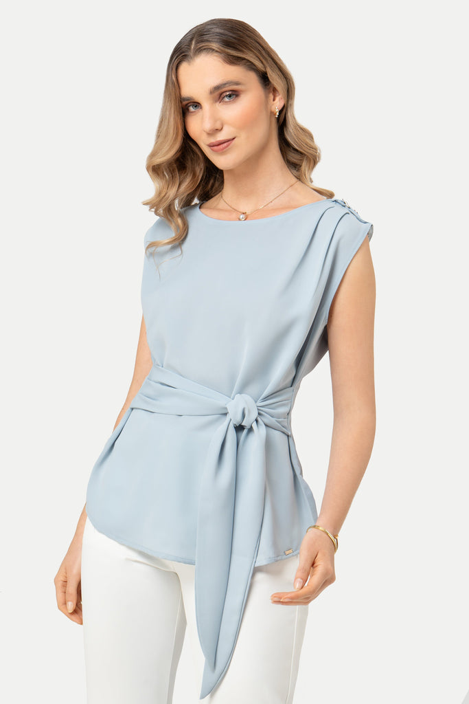 Blusa Manga Cero Belly BLUSAS MOIXX Celeste S 