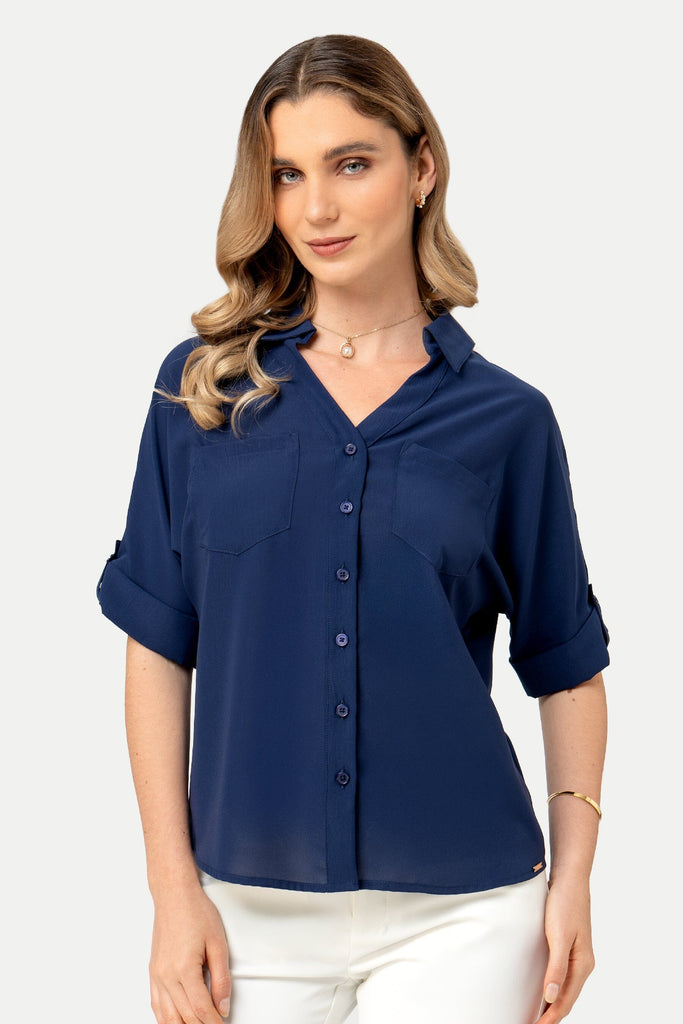 Camisa Manga 3/4 Bilbao CAMISAS MOIXX Azul S 