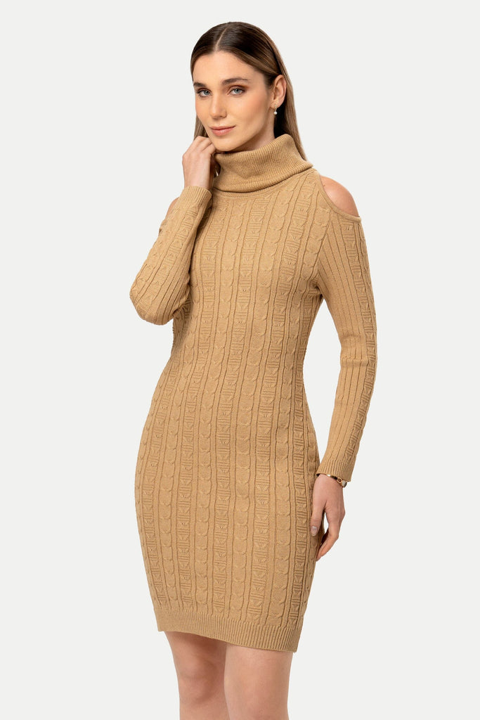 Vestido Cuello Tortuga Melinda VESTIDOS MOIXX Camel S 